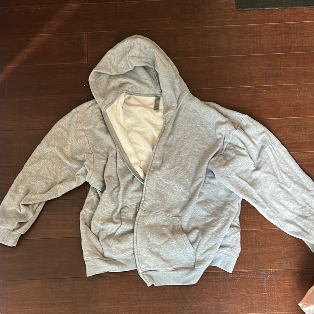 SKIMS Gray Oversize Full Zip Hoodie